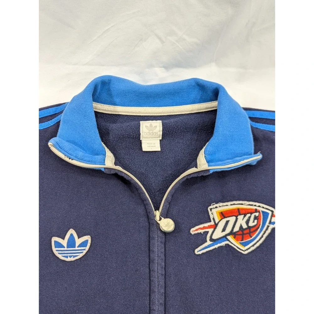 ADIDAS NBA OKLAHOMA CITY THUNDER‎ OKC FULL ZIP SWEATSHIRT MEN'S LARGE JACKET